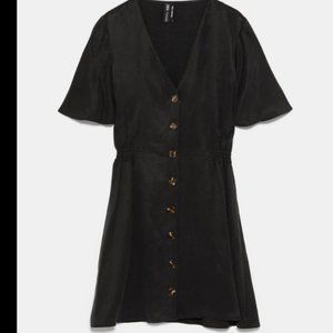 Zara Charcoal Button Down Mini Dress